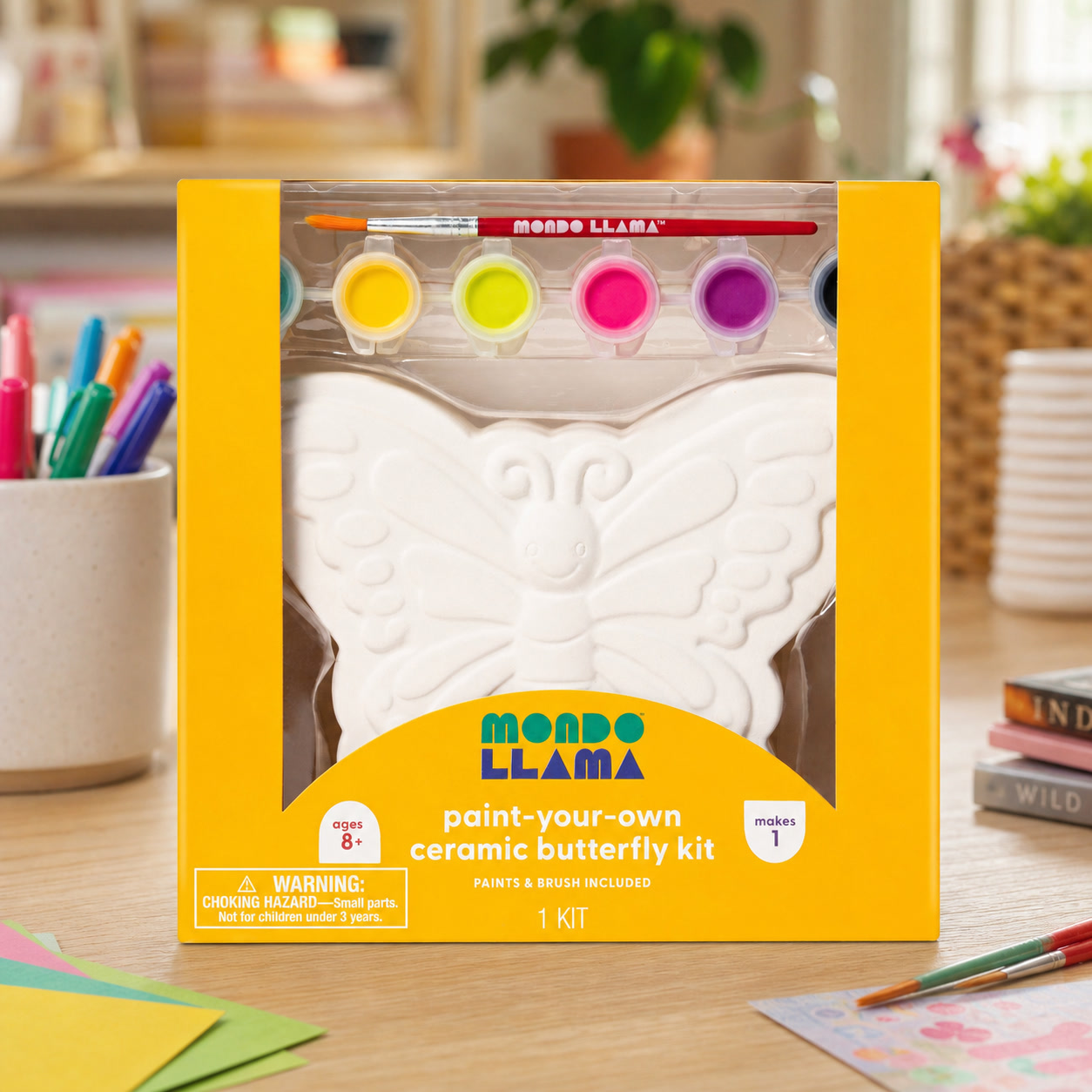 Art Craft Kits For Kids - 페인트와 브러시로 나만의 세라믹 나비 공예