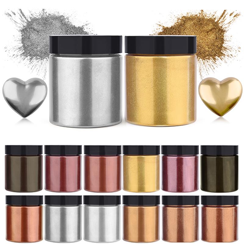 Resin Pigment Powder - 50g 쉬머 메탈릭 골드 실버 컬러