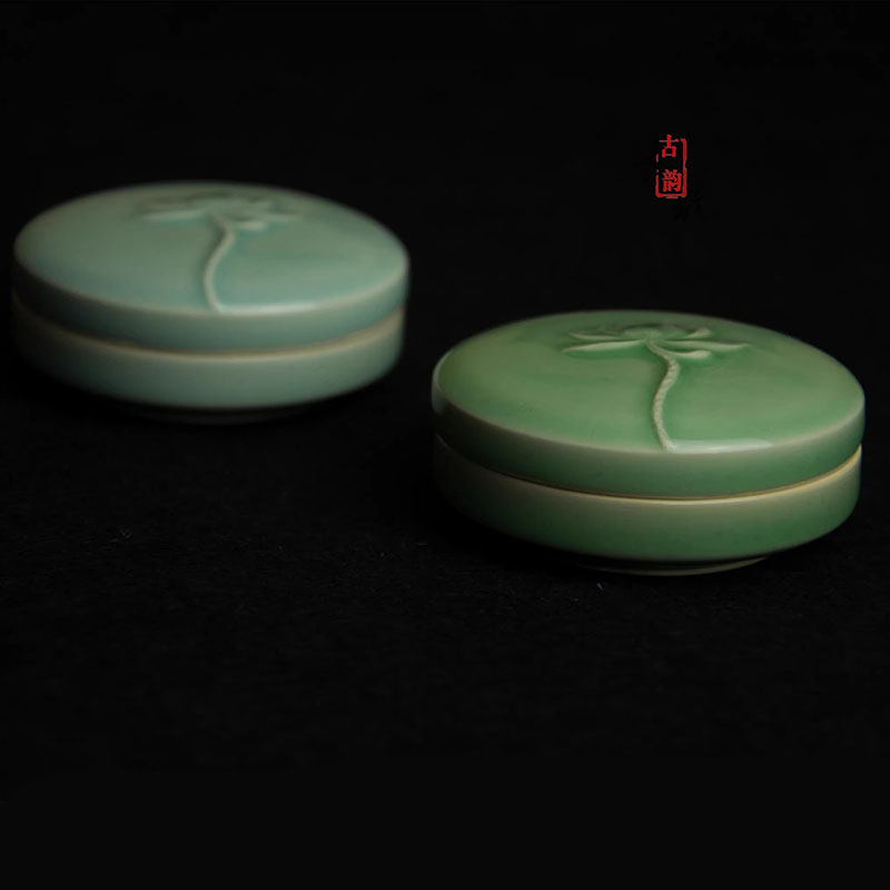 Stamping Ink Pad - 앤틱 스타일 청자 도자기 잉크 패드
