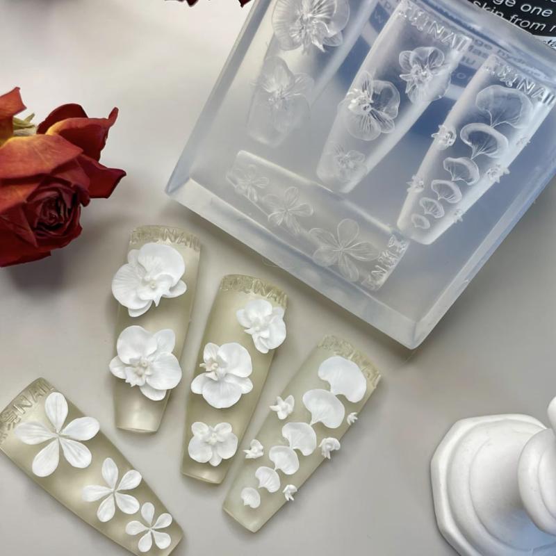 Art Craft Template - 3D 투명 실리콘 손톱 몰드 DIY