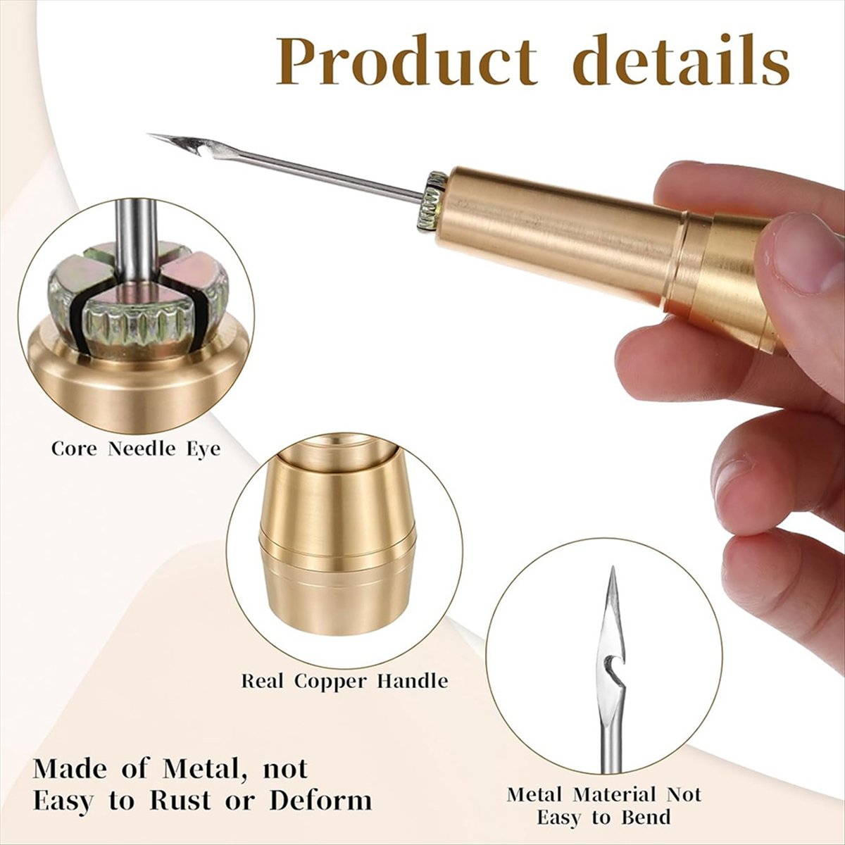 Leather Tooling Kit - 9개 가죽 바느질 도구 세트 구리