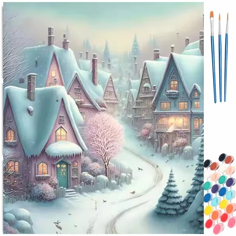 Art Craft Winter - 성인 초보자를 위한 페인트 바이 넘버스