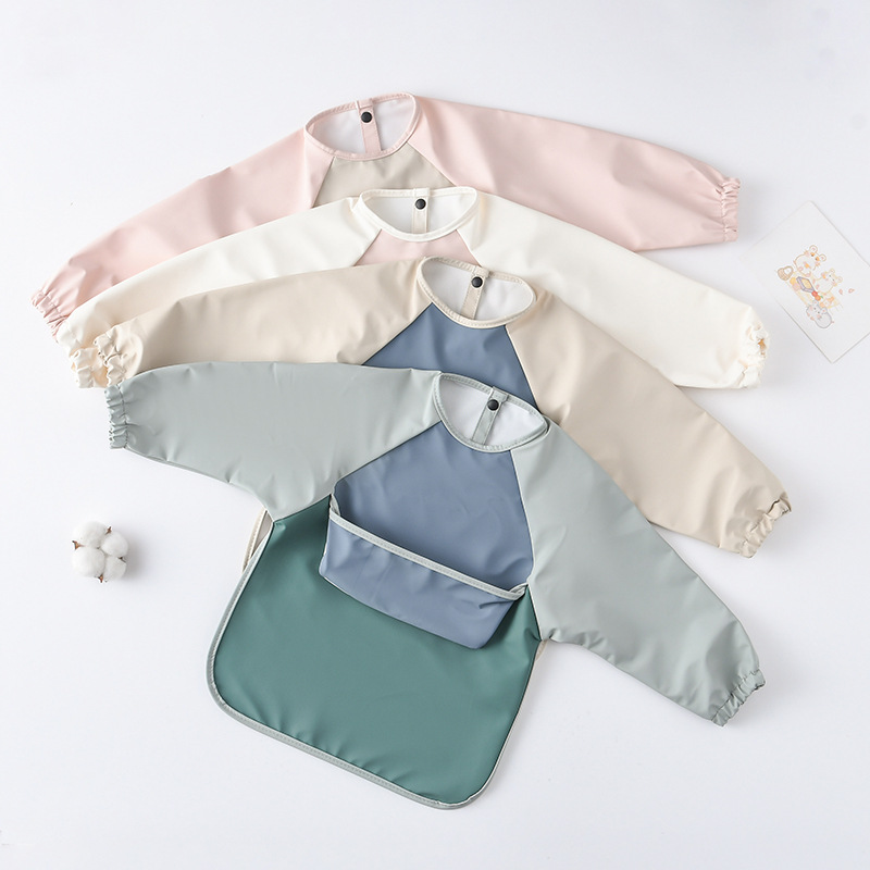 어린이 아기 긴 소매 PU Bibs 어린이 유아 미술  - Art Craft Kits For Kids 리뷰 및 가격