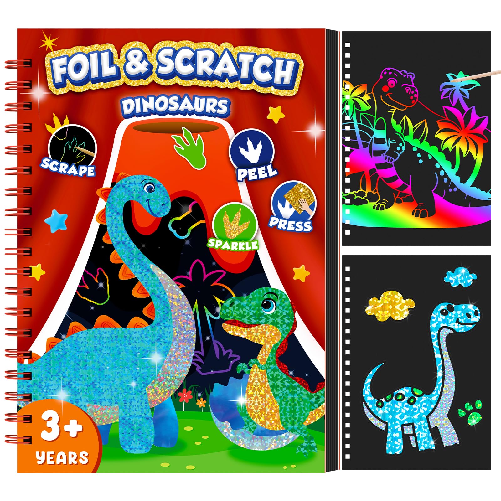 공룡 스크래치 아트북 (어린이용) - 호일 스크래치 아 - Art Craft Kits For Kids 리뷰 및 가격