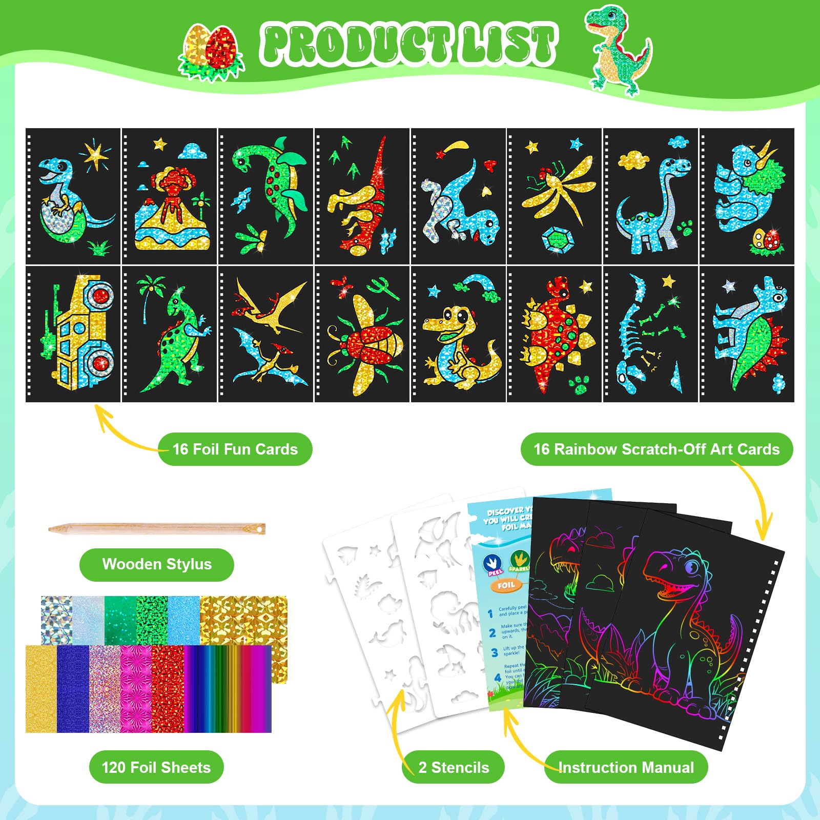 공룡 스크래치 아트북 (어린이용) - 호일 스크래치 아 - Art Craft Kits For Kids 리뷰 및 가격