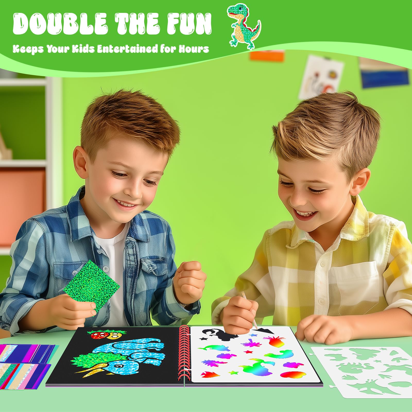 공룡 스크래치 아트북 (어린이용) - 호일 스크래치 아 - Art Craft Kits For Kids 리뷰 및 가격