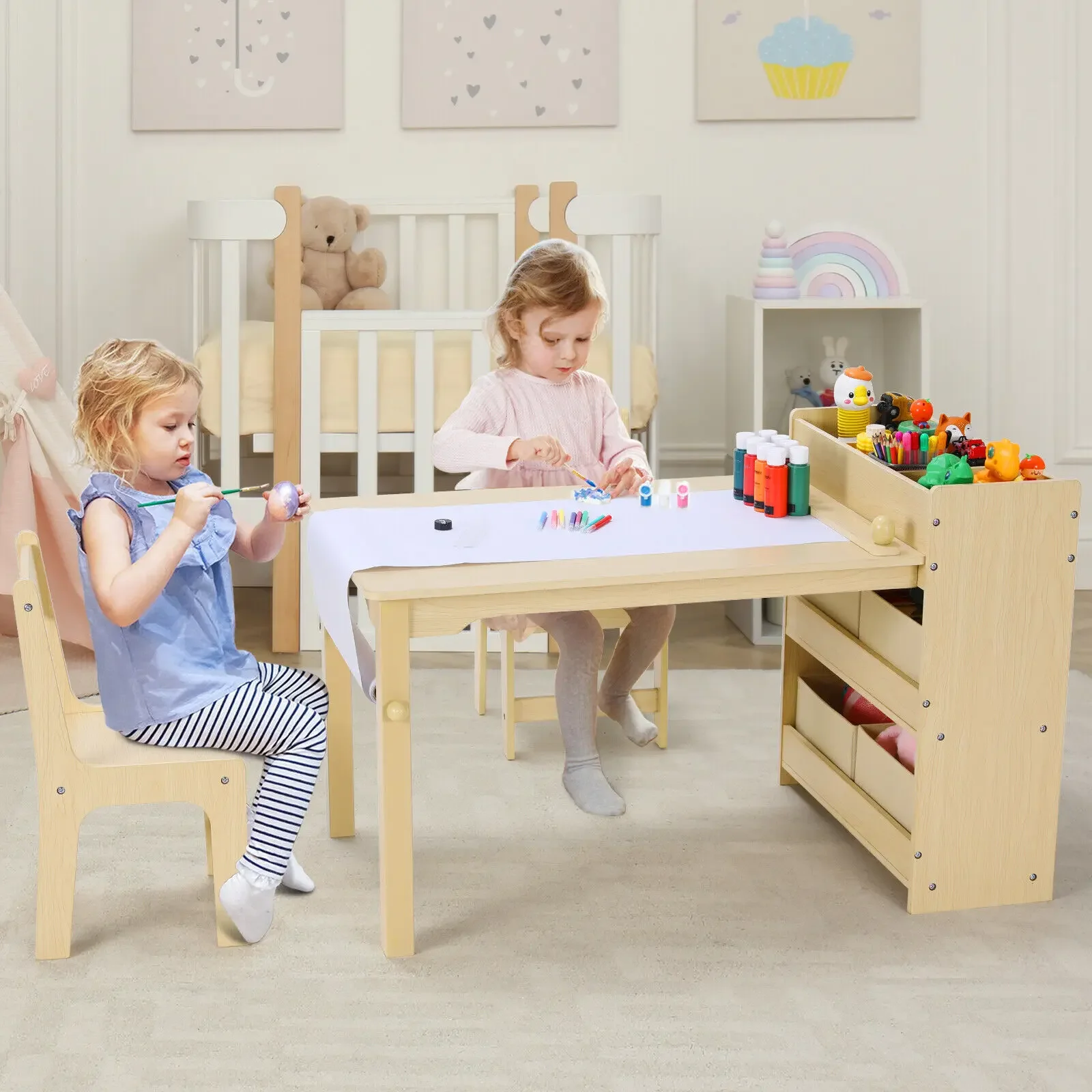 어린이 미술 테이블 & 의자 2개 세트, 넓은 수납 선 - Art And Craft Quotes For Kids 리뷰 및 가격