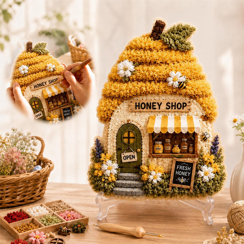 3D 버섯집 포케 아트 DIY 키트 패브릭 펀치 니들  - Craft Art Set 리뷰 및 가격