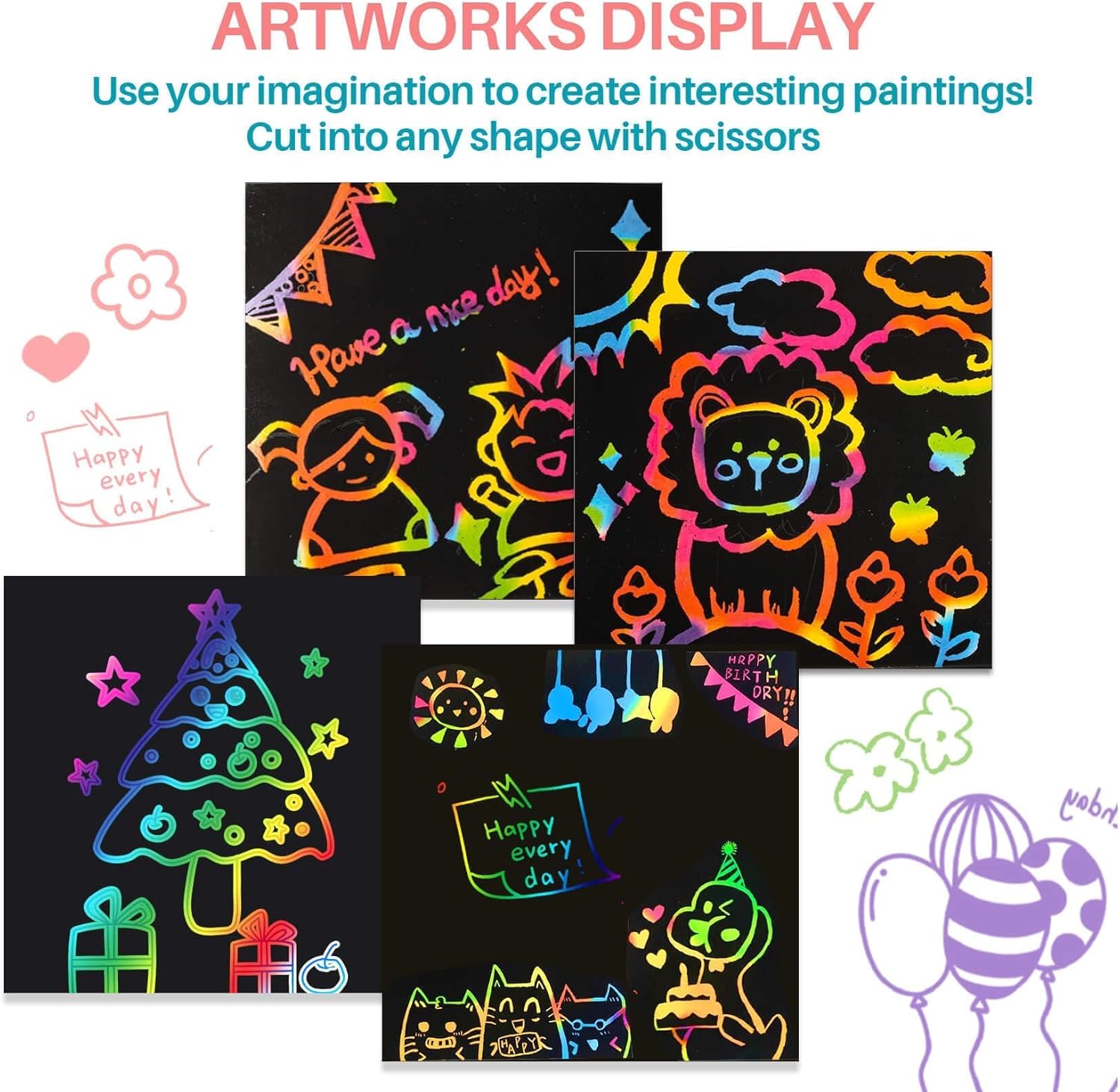 무지개 스크래치 종이 공예품 신학기 용품 부활절 바구니 - Art Craft 4 Years Old 리뷰 및 가격
