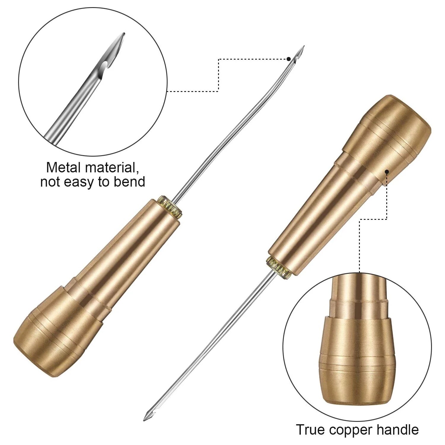 가죽 재봉 키트 DIY 가죽 재봉 송곳 바늘, 구리 손 - Leather Tooling Kit 리뷰 및 가격