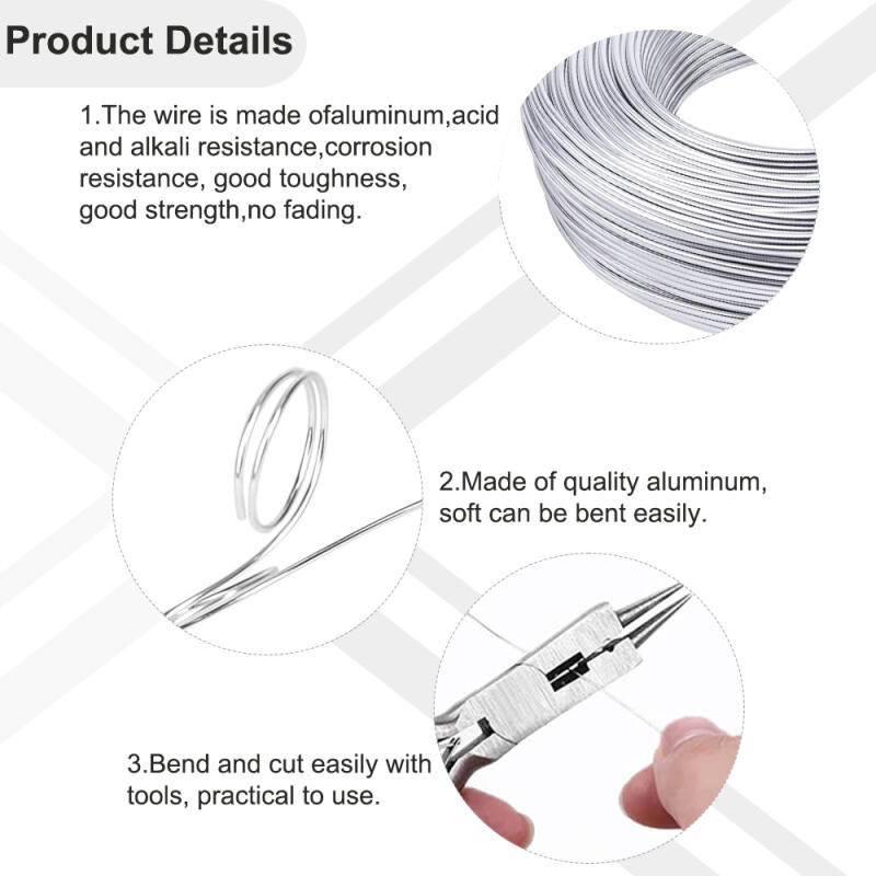 실버 알루미늄 와이어 0.8mm-1.4mm 50M 구부 - Art Craft Wire 리뷰 및 가격