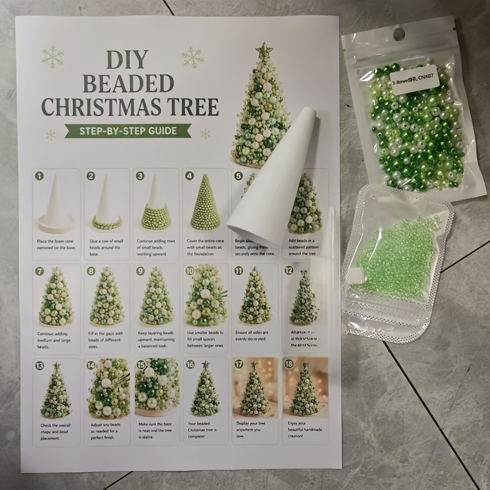 DIY 비즈 크리스마스 트리 키트, 수제 PVC 글리터 - Art Craft Kits For Kids 리뷰 및 가격