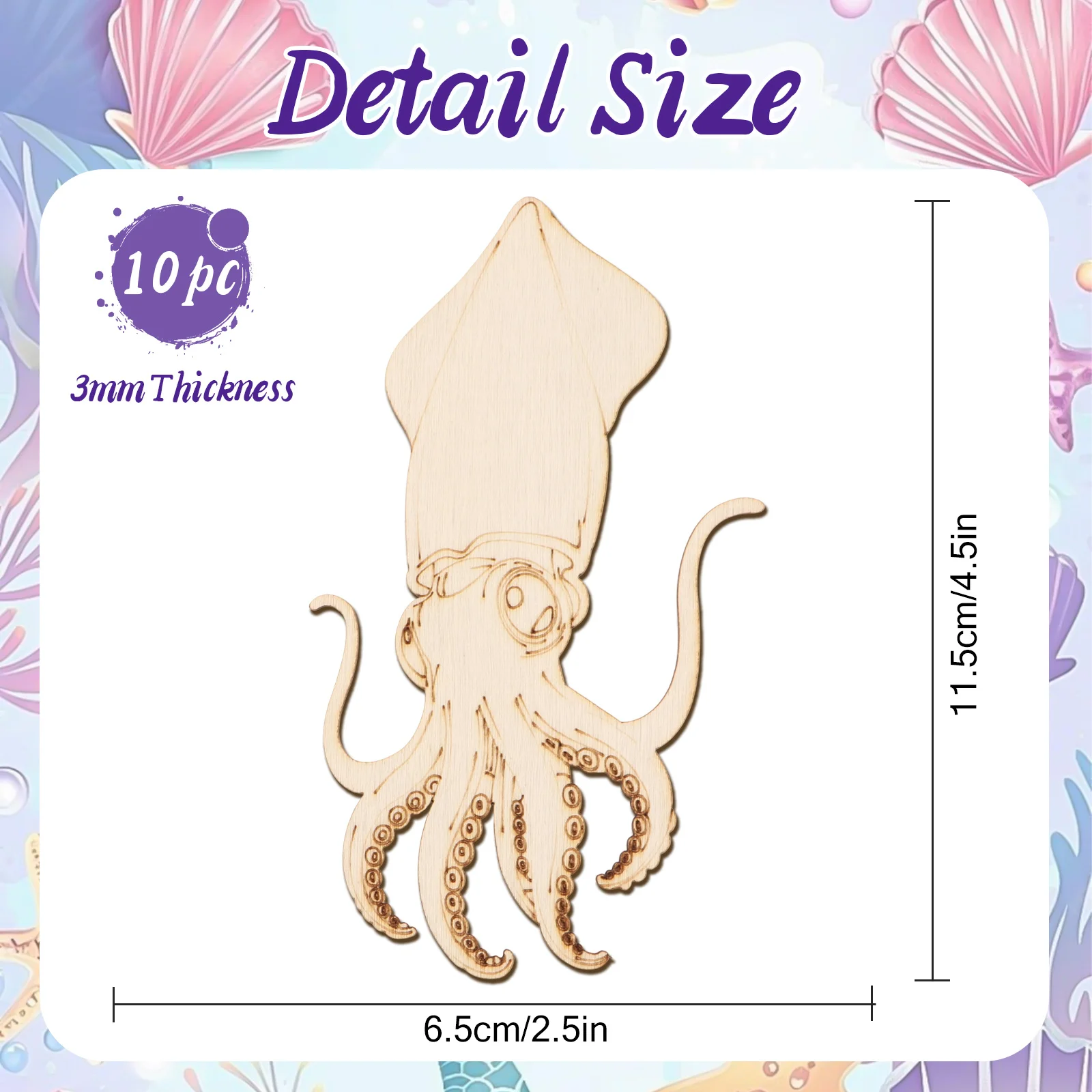 10개/세트 미완성 나무 공예 문어 동물 장식품 나무  - Craft Art Set 리뷰 및 가격