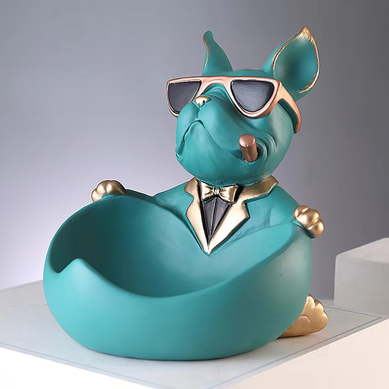 멋진 강아지 조각상 불독 조각상 수납함 동물 장식품 레 - Art And Craft Sunglasses 리뷰 및 가격