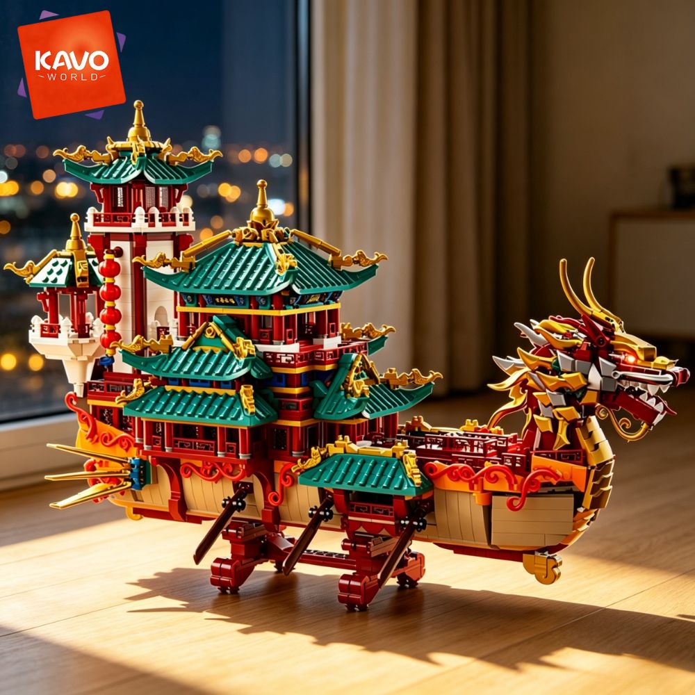KAVOWORLD 2453피스 드래곤 보트 조립 블록  - Art Craft Meaning 리뷰 및 가격