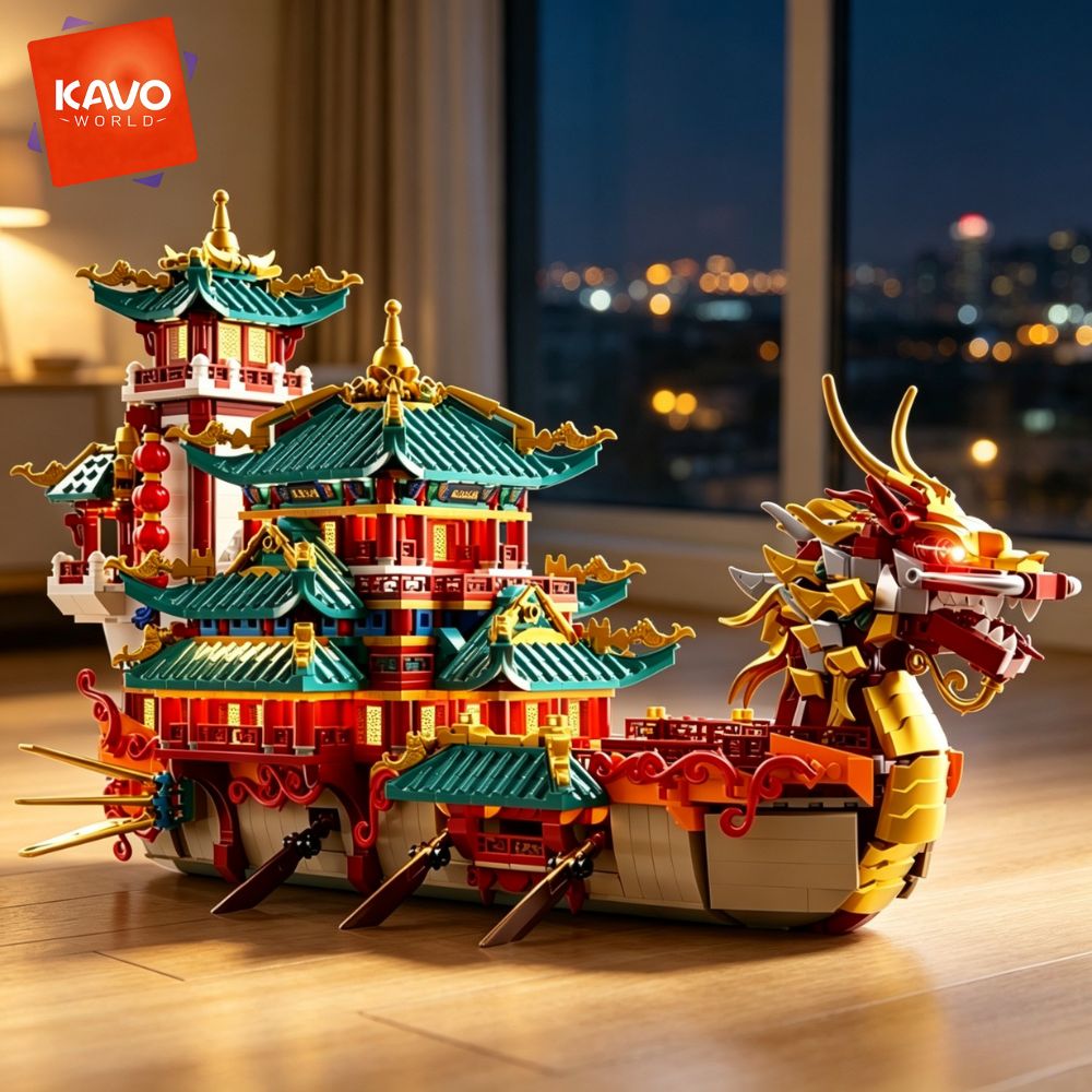 KAVOWORLD 2453피스 드래곤 보트 조립 블록  - Art Craft Meaning 리뷰 및 가격