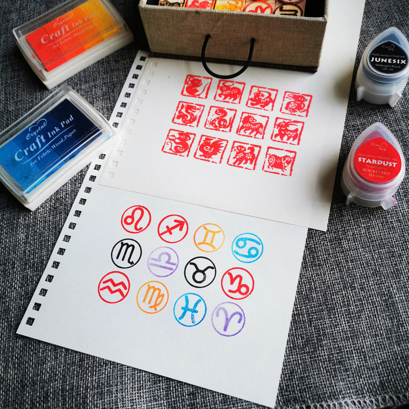 DIY 십이지 씰, 12 별자리 나무 씰, 캘리그라피  - Stamping Ink Pad 리뷰 및 가격