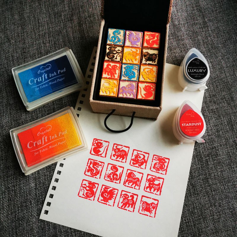 DIY 십이지 씰, 12 별자리 나무 씰, 캘리그라피  - Stamping Ink Pad 리뷰 및 가격