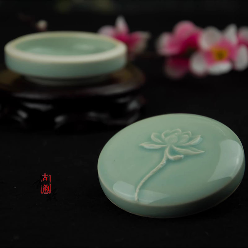 앤틱 스타일 청자 도자기 잉크 패드 상자, 다기능 도장 - Stamping Ink Pad 리뷰 및 가격