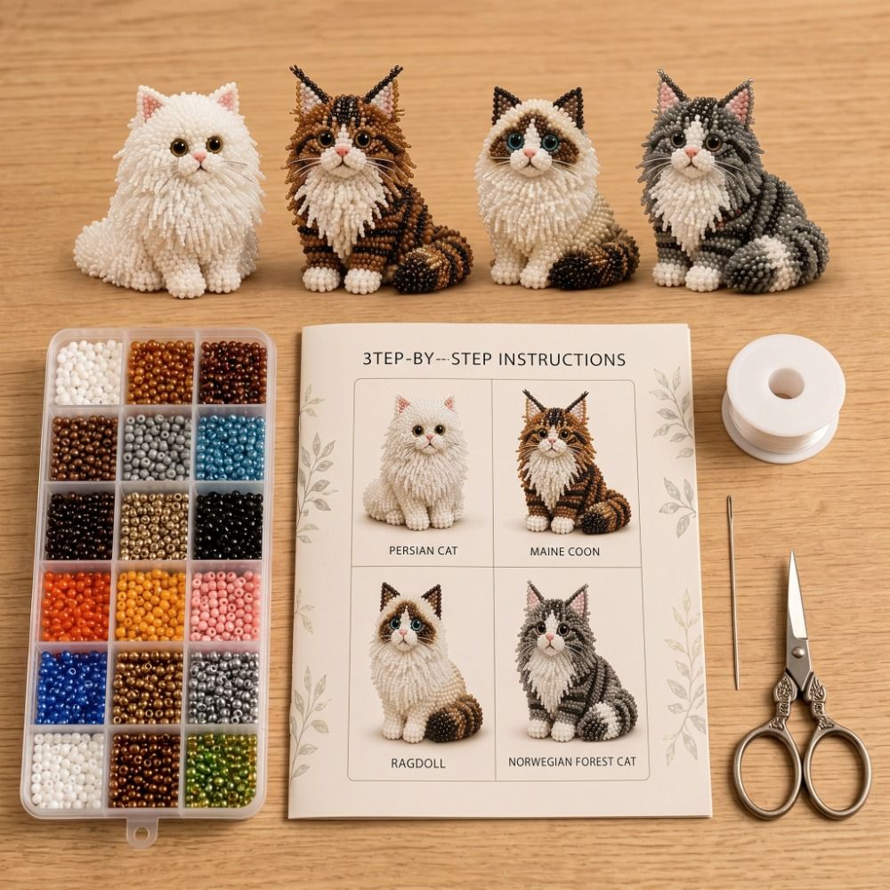 수제 DIY 동물 비즈 자수 키트, 다채로운 미니 비즈 - Art Craft Kits For Kids 리뷰 및 가격