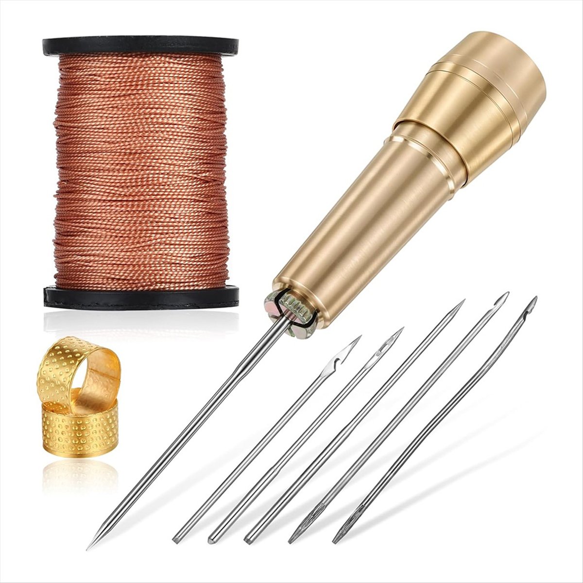 9개 가죽 바느질 도구 세트 구리 손잡이와 6개 바늘  - Leather Tooling Kit 리뷰 및 가격