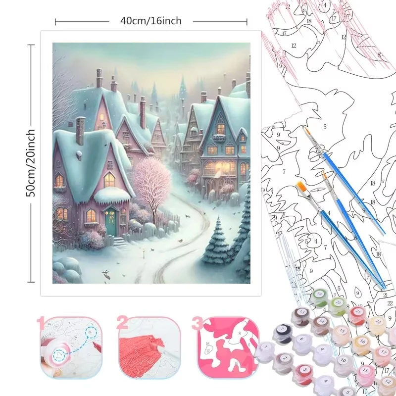 성인 초보자를 위한 페인트 바이 넘버스 키트 40X50 - Art Craft Winter 리뷰 및 가격