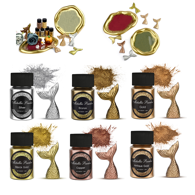 금속 글리터 파우더 골드 실버 컬러 안료, 진주 광택  - Resin Pigment Powder 리뷰 및 가격